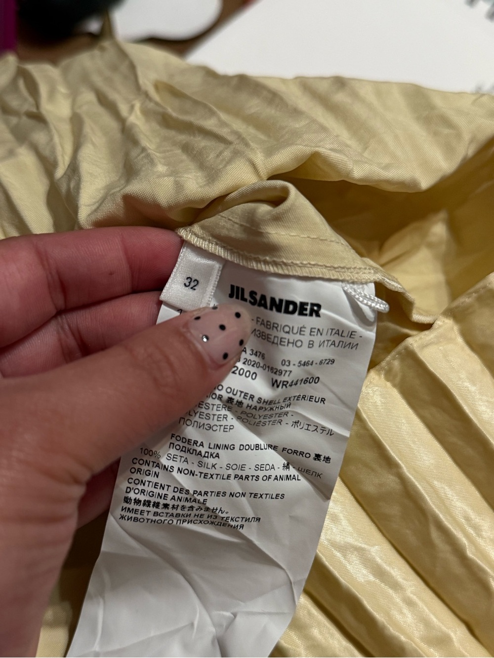 NEW JIL SANDER Cream Plissé Satin Pleated Midi Dress Sz US 4 - Picture 13 of 14
